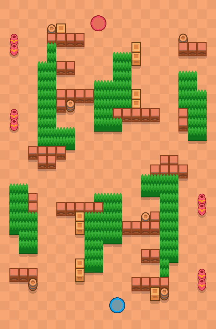 Splątane krzewy Brawl Stars map