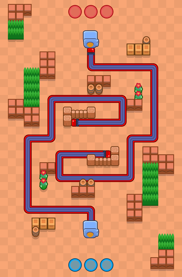 Rajusti ruuhkautunut Brawl Stars map